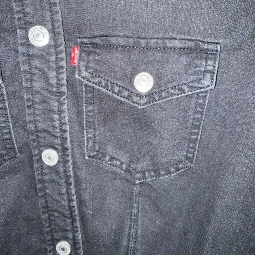 Levi's Women's Black Denim Jacket Dress - Picture 4 of 6